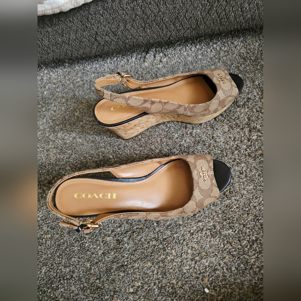 Coach Brown and Black Wedges - Picture 7 of 8